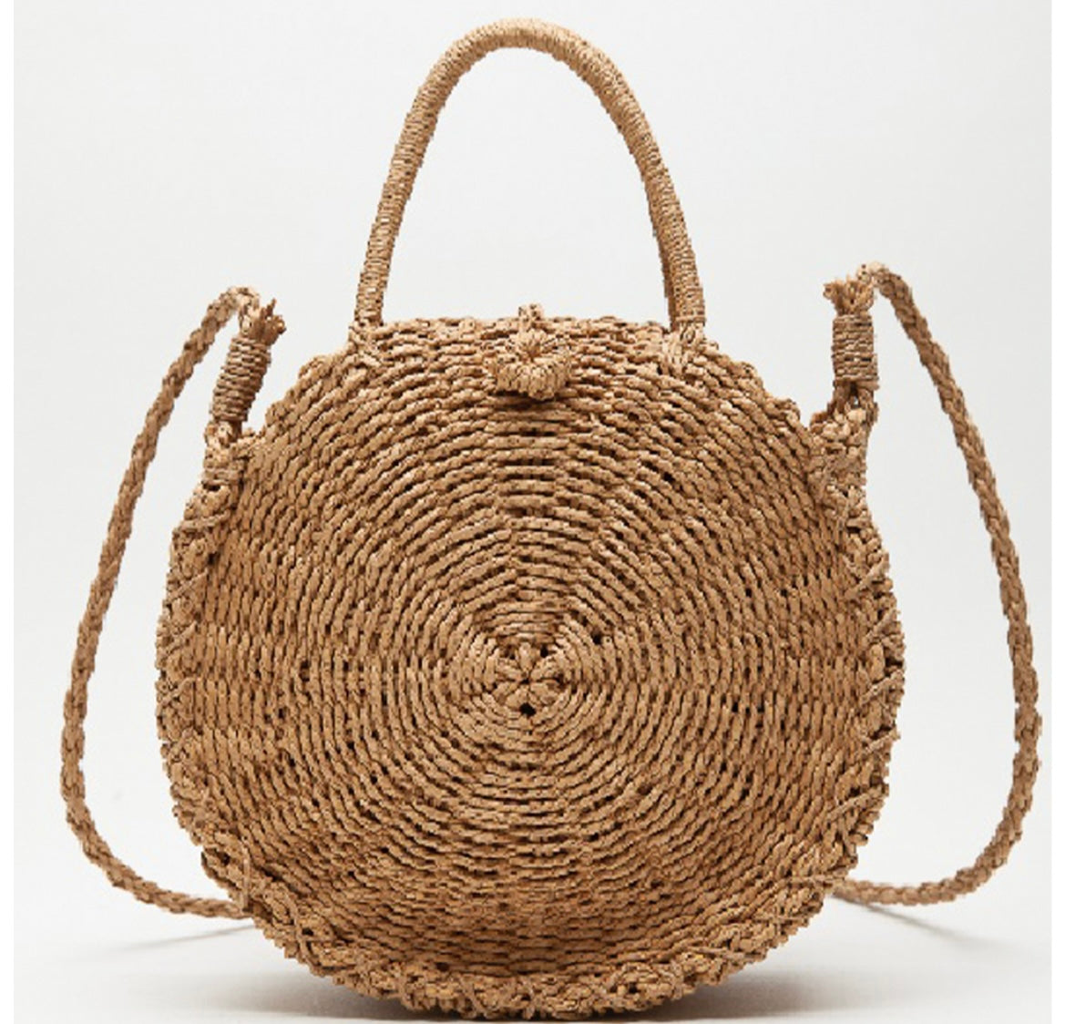 Circle Straw Crossbody Bag