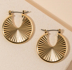 Brass Round Metal Earrings (Multiple Colors Available)