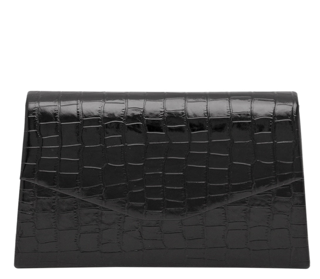 Nina Croc Flap Handbag