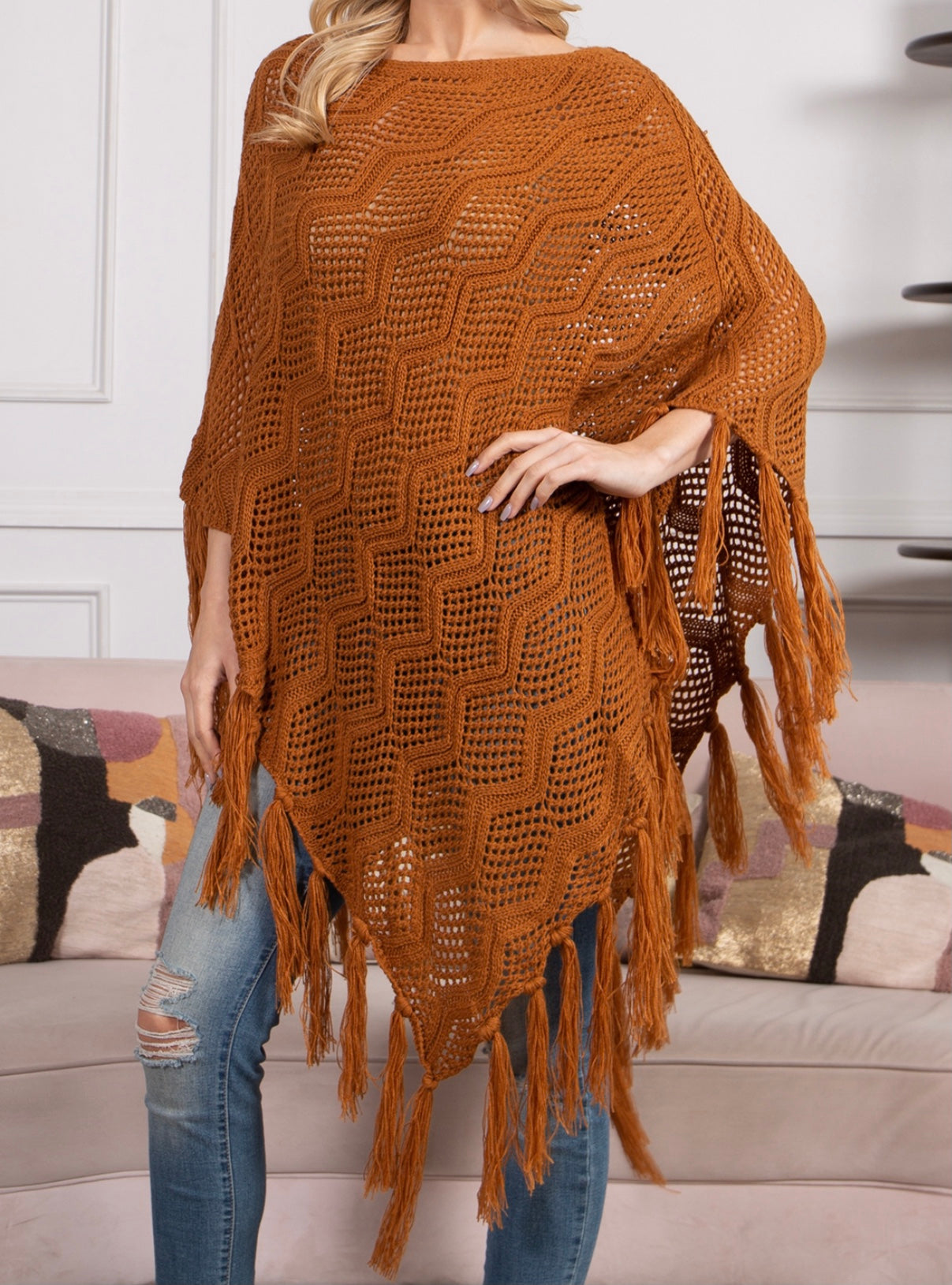 Camel poncho sweater best sale